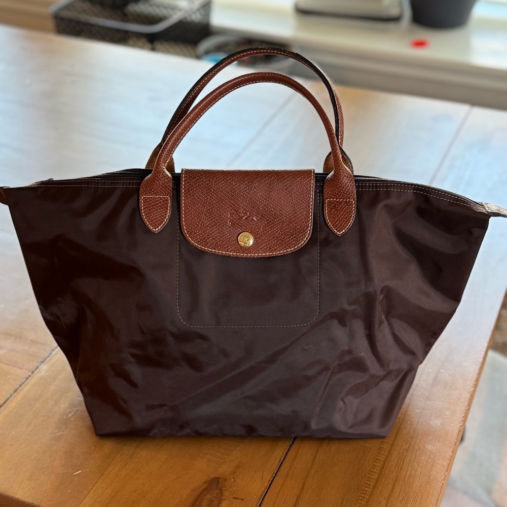 Longchamp Brown and Tan Tote Bag